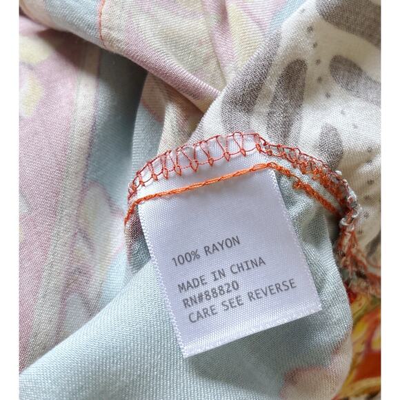 Haute Hippie Boho Cropped Tie Front Button Up Top Size Medium - Picture 8 of 9